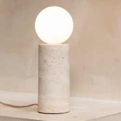 Lampe en travertin blanche