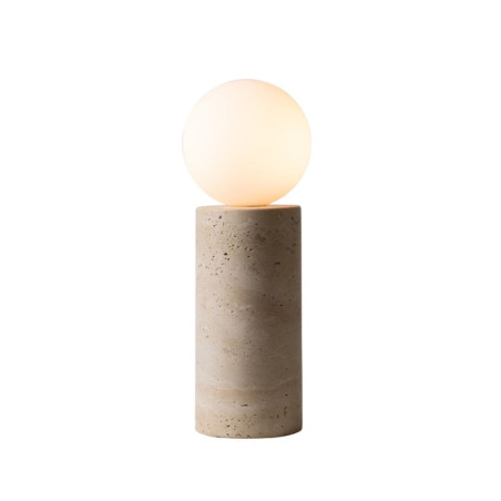 Lampe blanche globe marbre