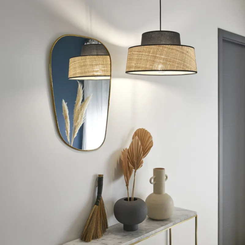 Grande suspension en raphia