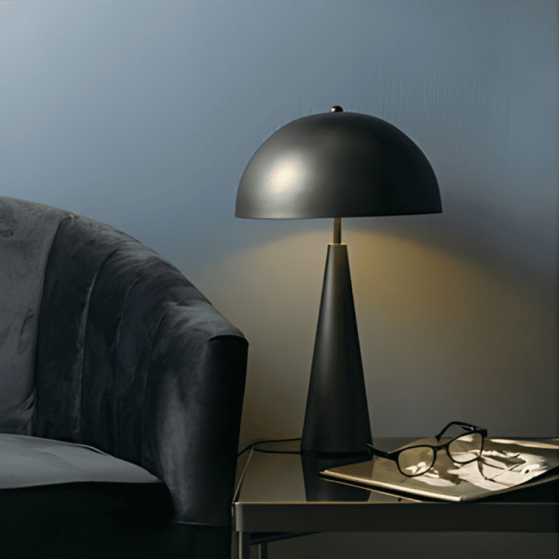 Lampe de table champignon métal