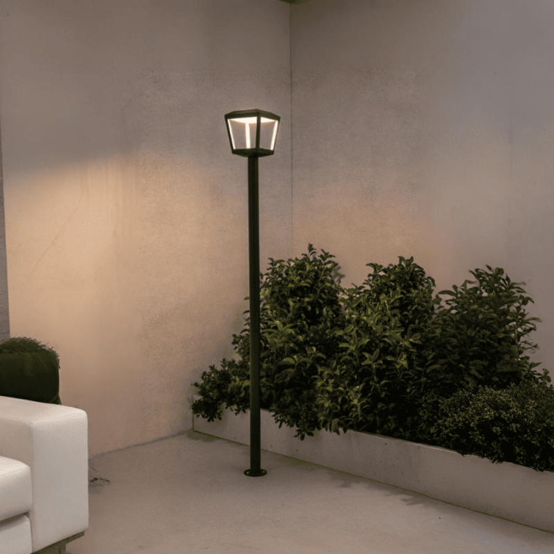 Lampadaire extérieur carré gris