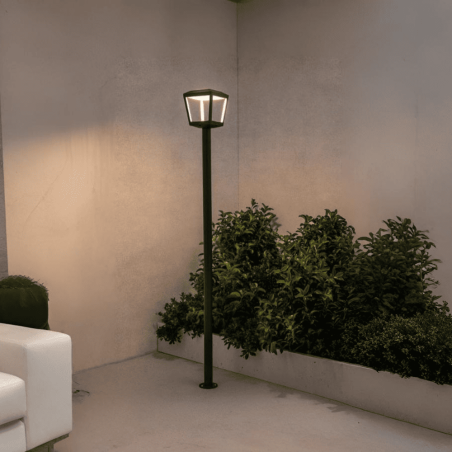 Lampadaire extérieur carré gris