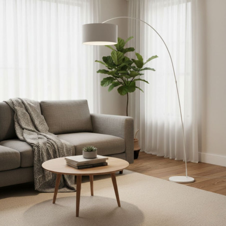 Lampadaire arc blanc abat-jour