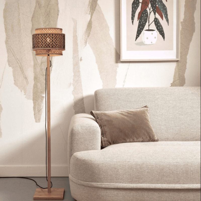 Lampadaire abat-jour double cylindre