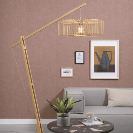 lampadaire articulé bambou