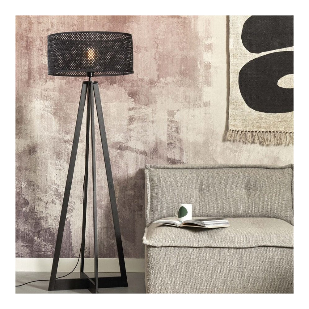 Lampadaire noir trépied
