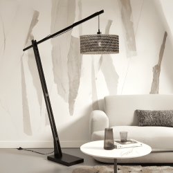 Lampadaire bambou abat-jour tressé