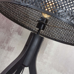 Lampadaire abat-jour tressé