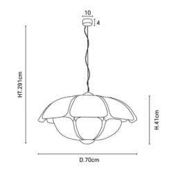 Dimensions suspension en rotin design