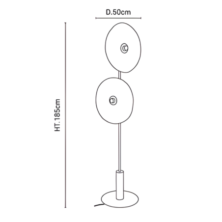 dimensions lampadaire ronds en lin