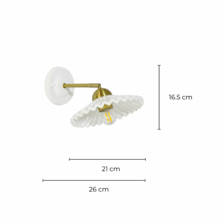 Dimensions applique céramique et laiton