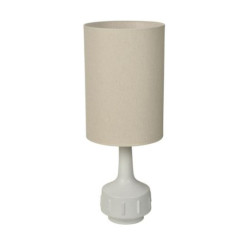 Lampe céramique abat-jour beige