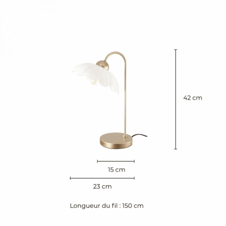 Dimensions lampe de chevet fleur