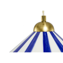 Suspension céramique rayures bleues