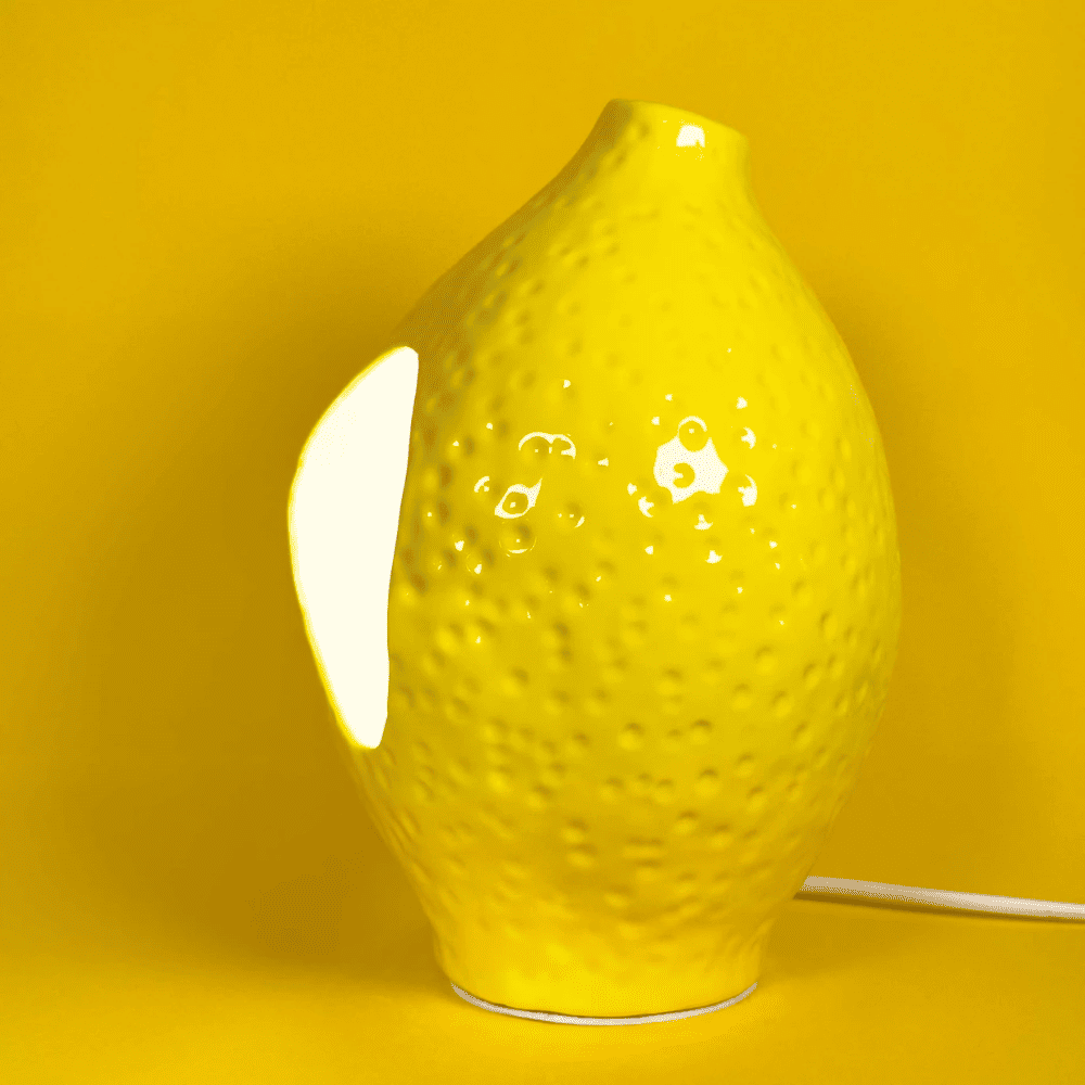 Lampe citron en céramique