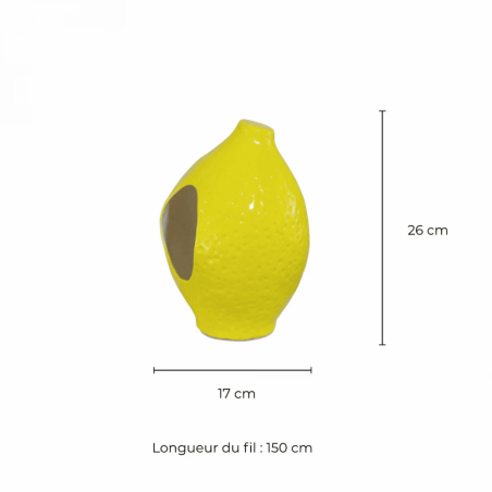 Dimensions lampe à poser citron jaune