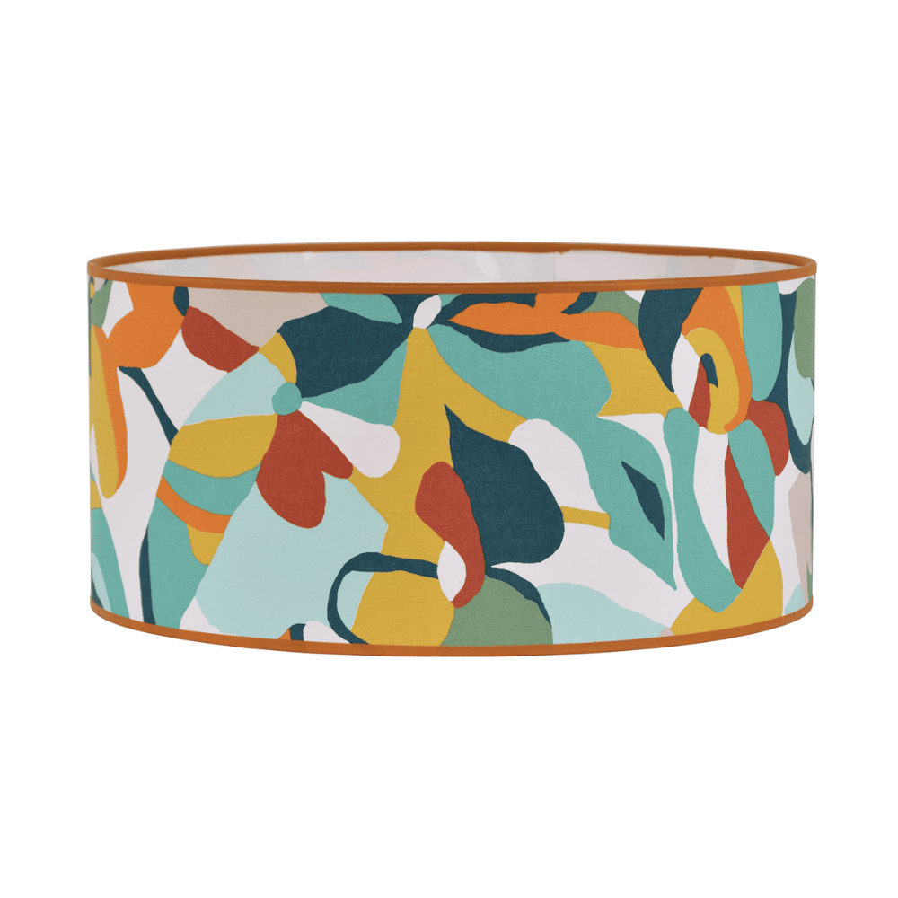 Abat-jour lampadaire cylindrique à motifs