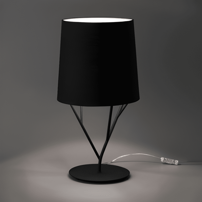 Lampe design noire abat-jour noir