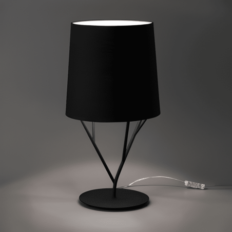Lampe design noire abat-jour noir
