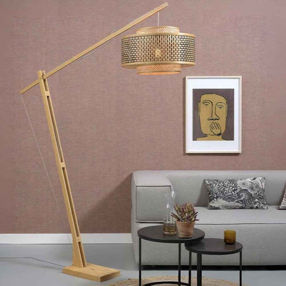 Grand lampadaire bois