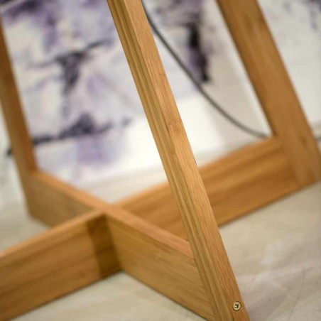 Lampadaire pieds bambou croisés