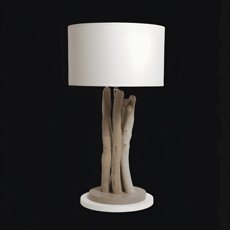 Lampe en bois flotté ronde différents coloris