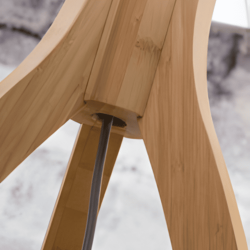 Luminaire bambou trépied vert