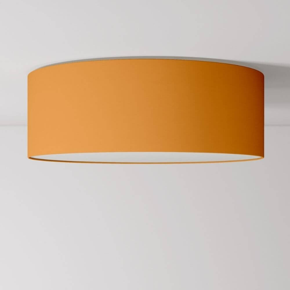 plafonnier rond tissu orange