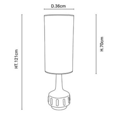 Dimensions lampe tube beige