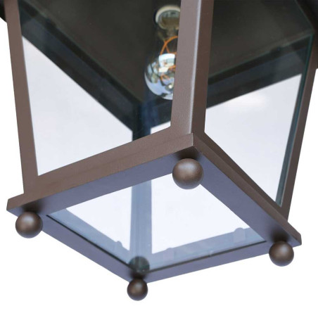 Grande lanterne en fer avec vitres transparentes