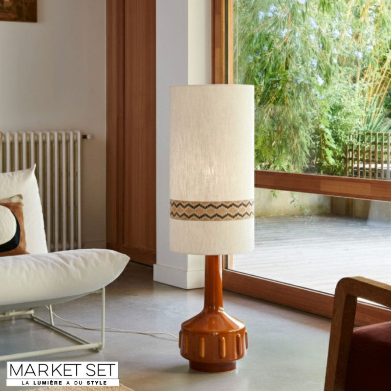 Grande lampe céramique  ocre