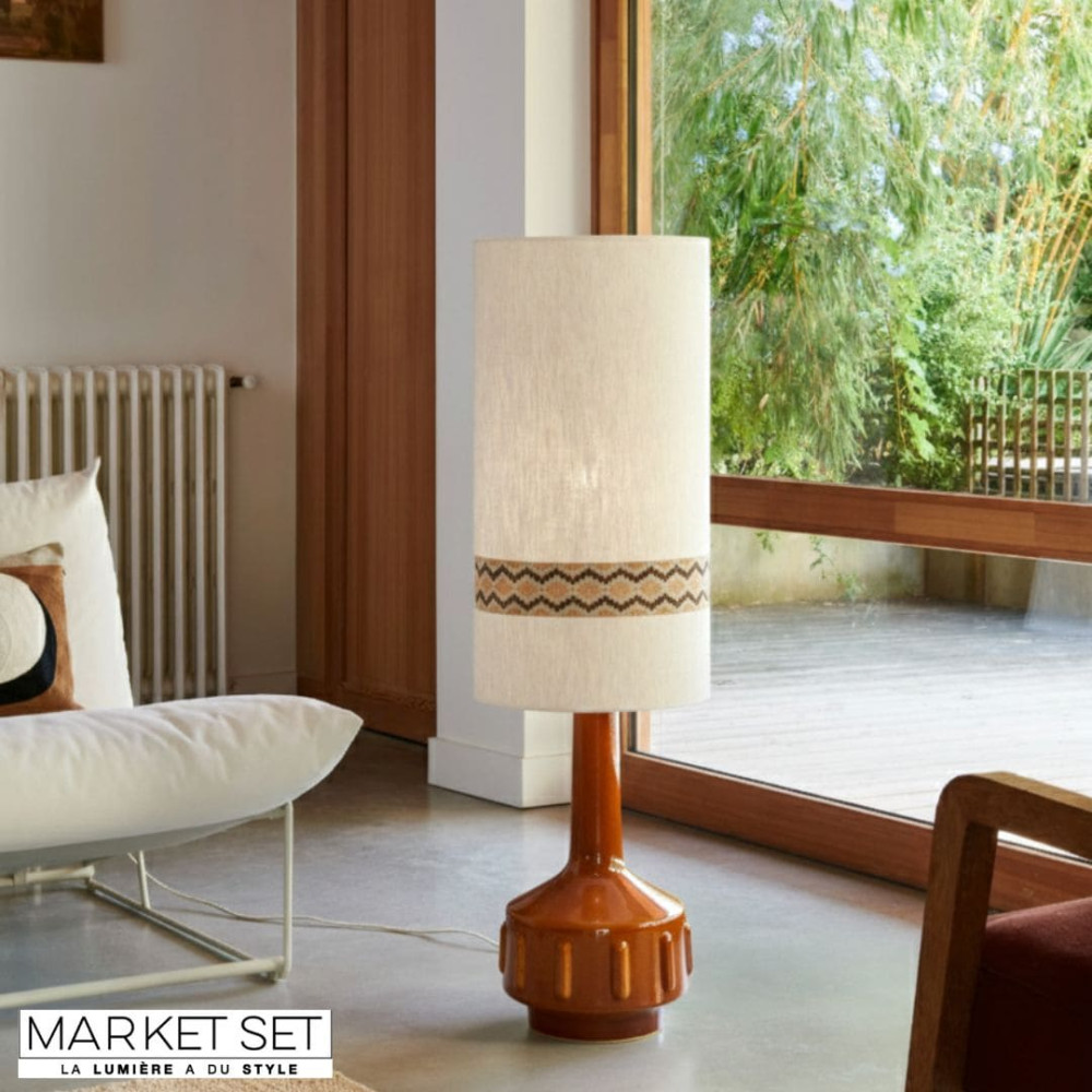 Grande lampe céramique  ocre