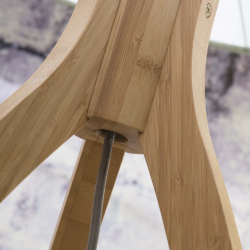 lampadaire trépied bambou naturel