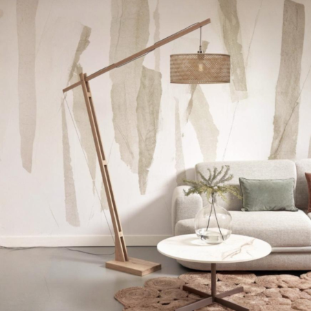 lampadaire articulé bambou naturel