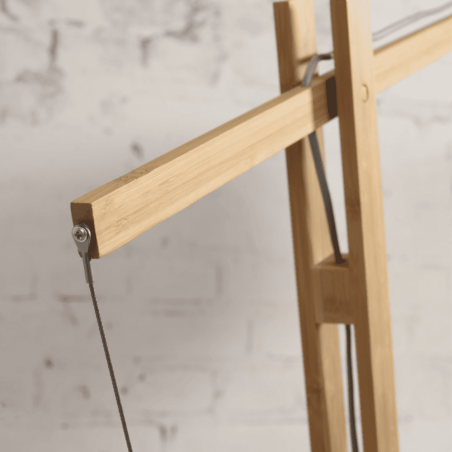 Lampadaire bras articulé abat-jour bambou