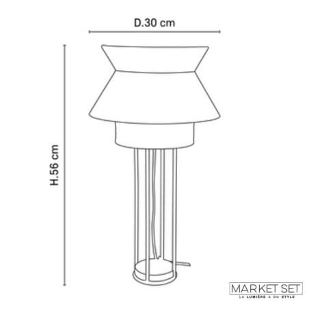 dimensions lampe rotin
