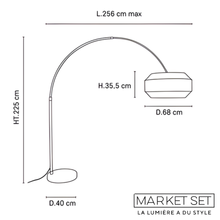 Lampadaire arc hauteur réglable