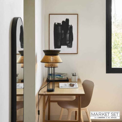 lampe d'intérieur en rotin