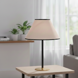 abat-jour conique rose bord noir