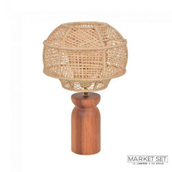 lampe de table en bois massif