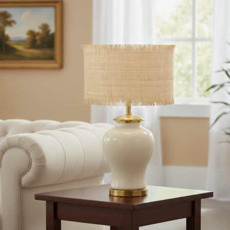 abat-jour franges raphia