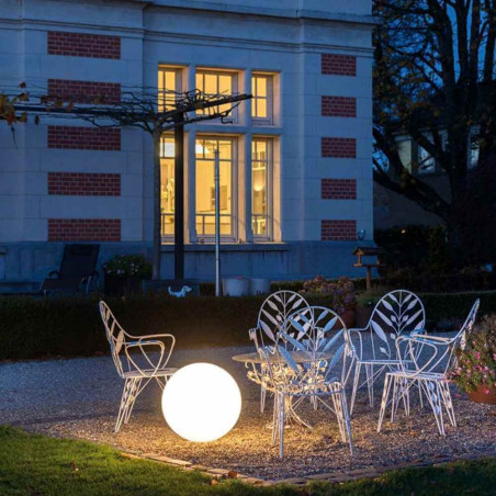 Lampe à poser extérieur blanche