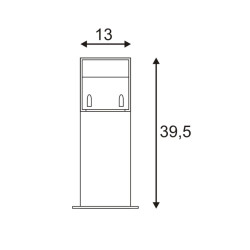 Lampadaire gris rectangulaire