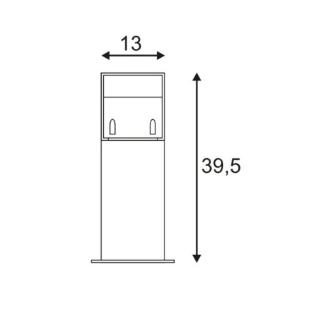 Lampadaire gris rectangulaire