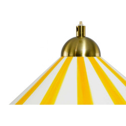 Suspension céramique rayures jaunes