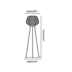 Dimensions lampadaire lampion