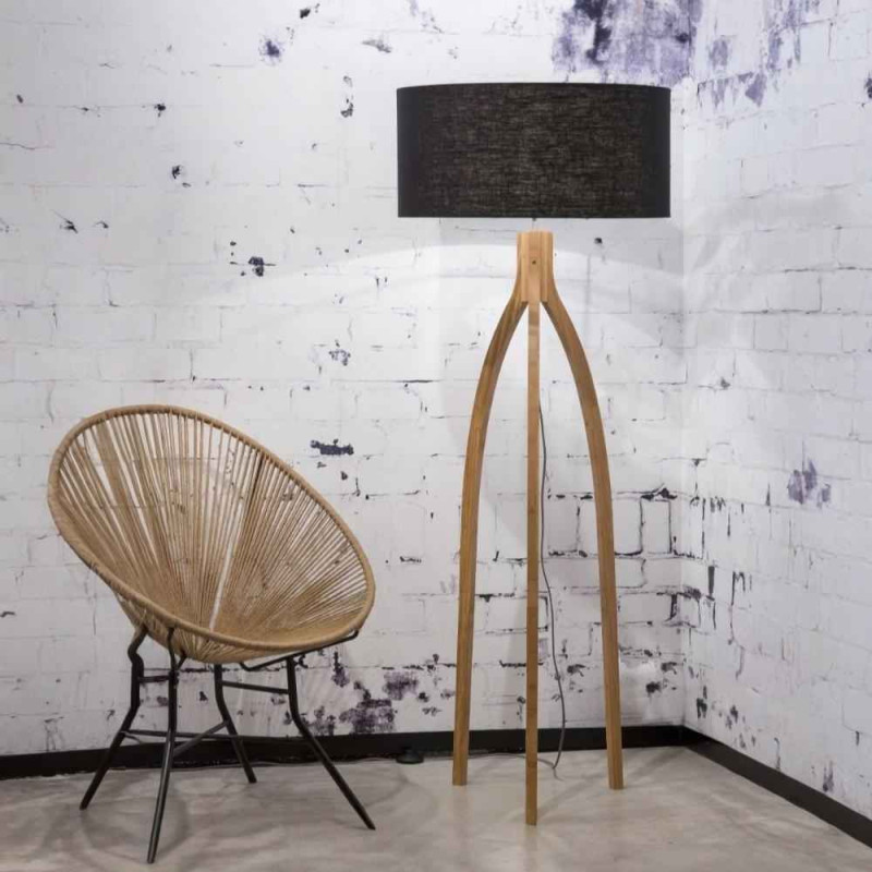 Lampadaire abat-jour noir