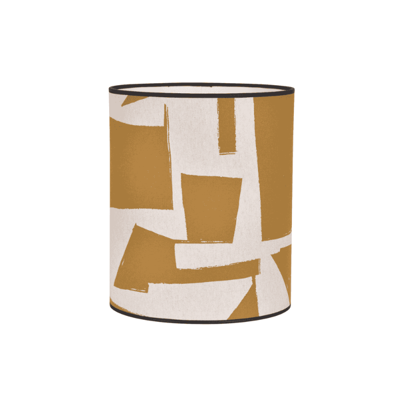Abat-jour cylindrique art déco moutarde