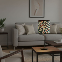 Abat-jour motif imprimé salon