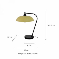 dimensions lampe ronde jaune mat
